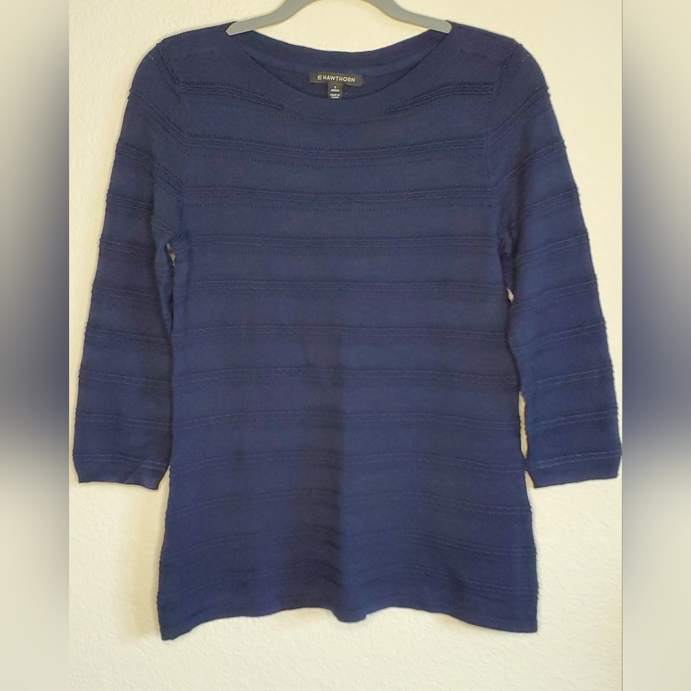 41 Hawthorn Navy Blue Knit Top